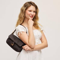 Gloria - Straw Crossbody: Chocolate