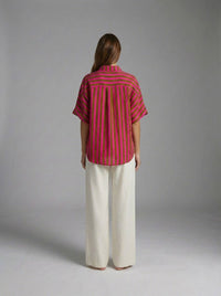 Marlowe Shirt - Rosewood Stripes-Hand In Pocket