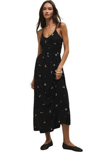 Z Supply Cannes Nala Maxi Dress- Black-Hand In Pocket