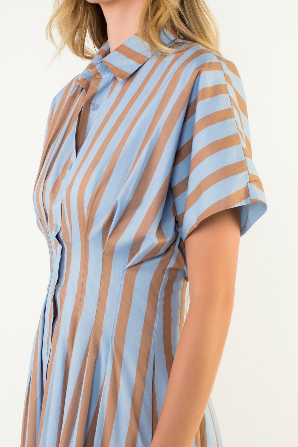 THML Cora Striped Maxi Dress- Blue-Hand In Pocket