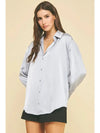 Alice Button Down Blouse- Ice Blue-Hand In Pocket