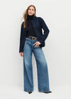 Favorite Daughter The Amelia L/S Top- Navy-Hand In Pocket