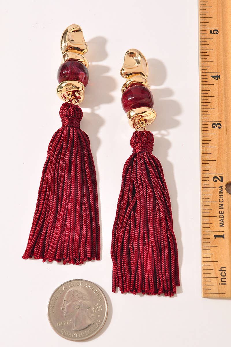 Celeste Tassel Earrings: Brown