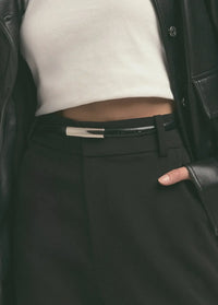 Favorite Daughter The Lady Belt - Black/Nickel-Hand In Pocket