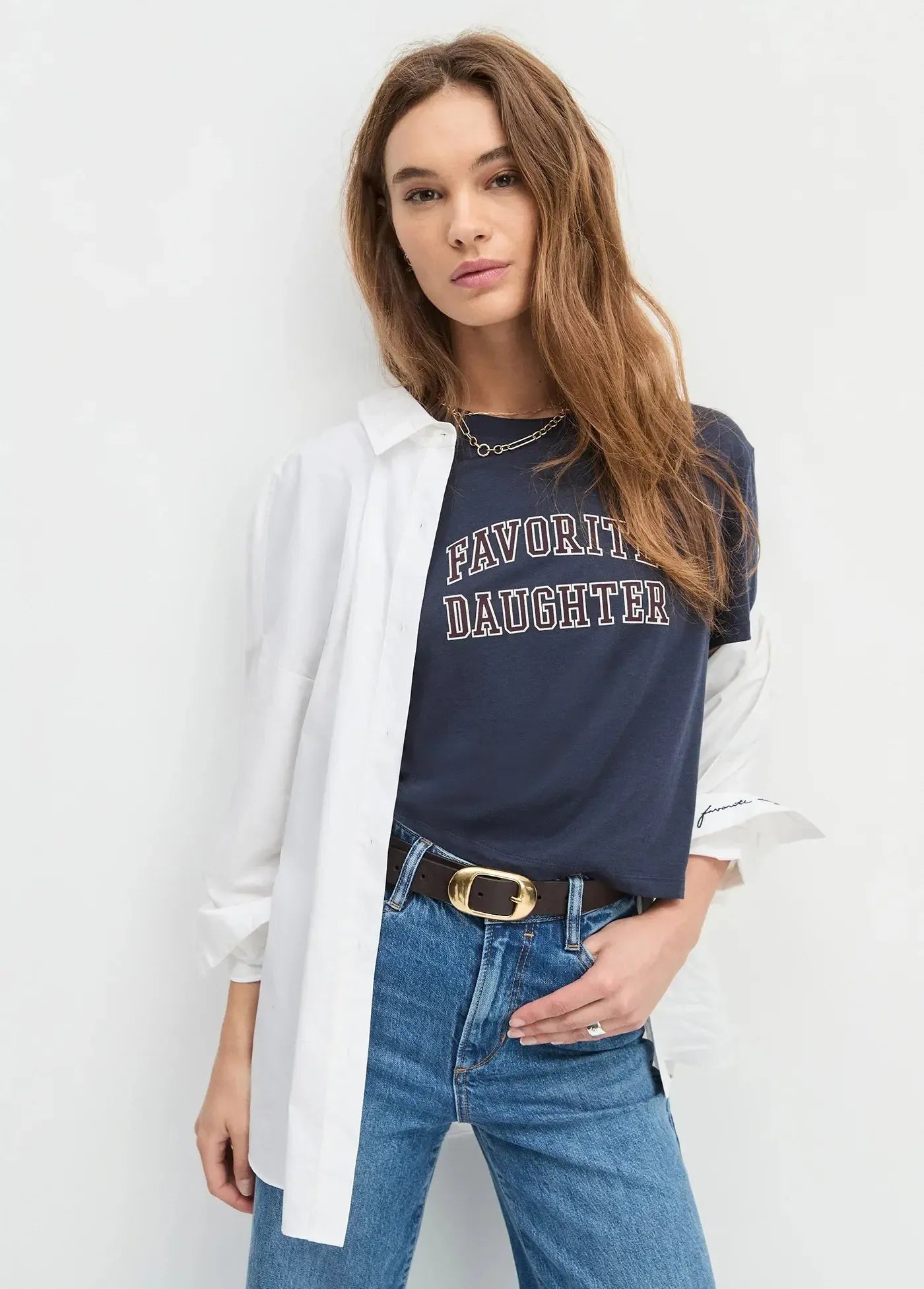 Favorite Daughter The Skinny Jean Belt - Brown/Antique-Hand In Pocket