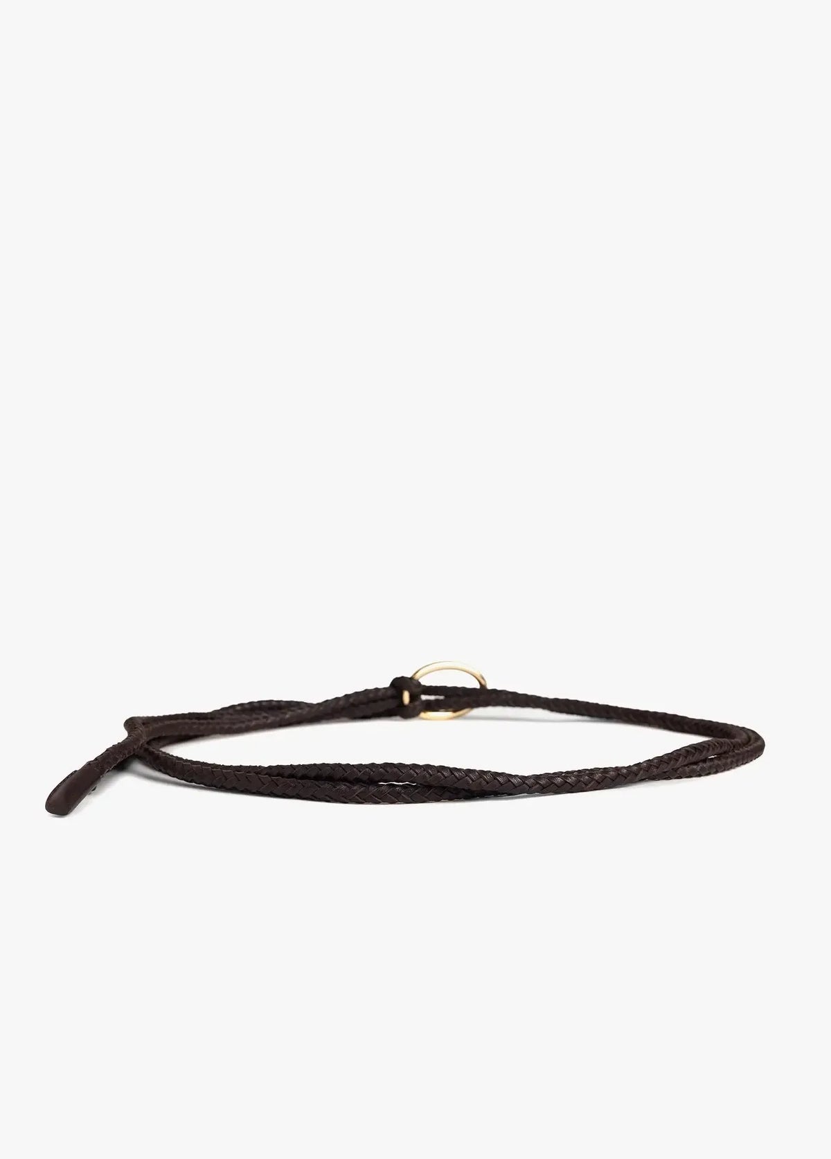 Favorite Daughter The Woven Knot Belt - Dk Brown/Polished-Hand In Pocket