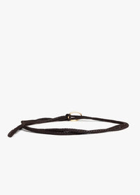 Favorite Daughter The Woven Knot Belt - Dk Brown/Polished-Hand In Pocket