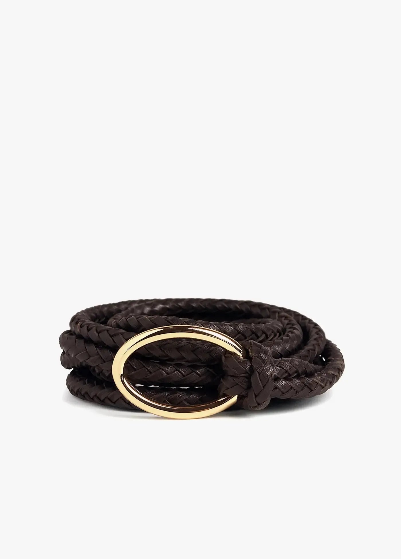 Favorite Daughter The Woven Knot Belt - Dk Brown/Polished-Hand In Pocket