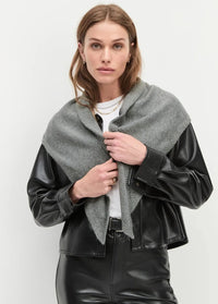 Favorite Daughter Triangle Scarf- Grey-Hand In Pocket