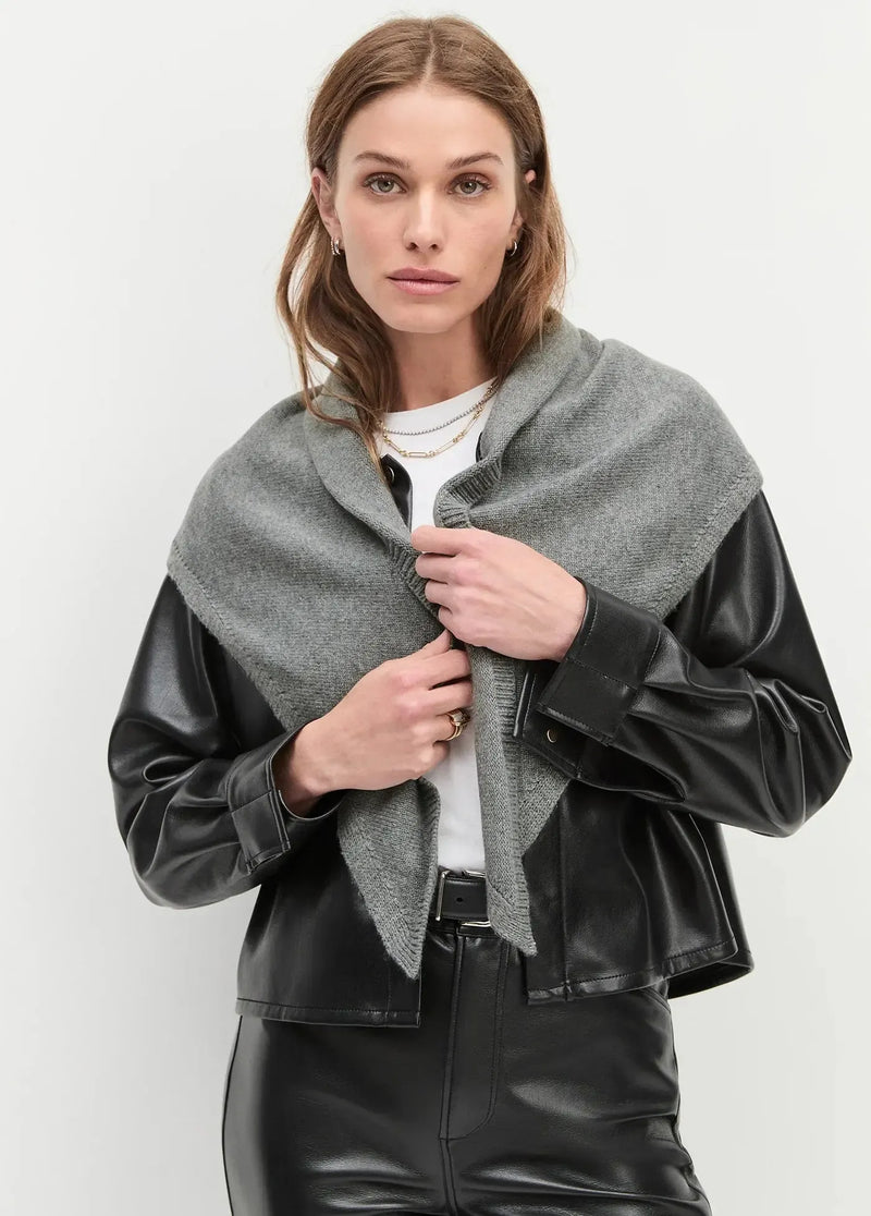 Favorite Daughter Triangle Scarf- Grey-Hand In Pocket