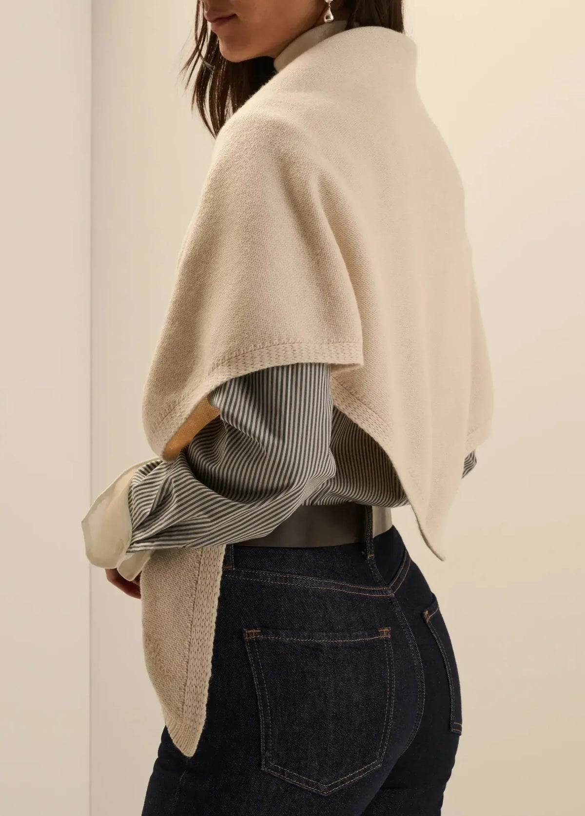 Favorite Daughter The Oversized Triangle Scarf - Ivory-Hand In Pocket