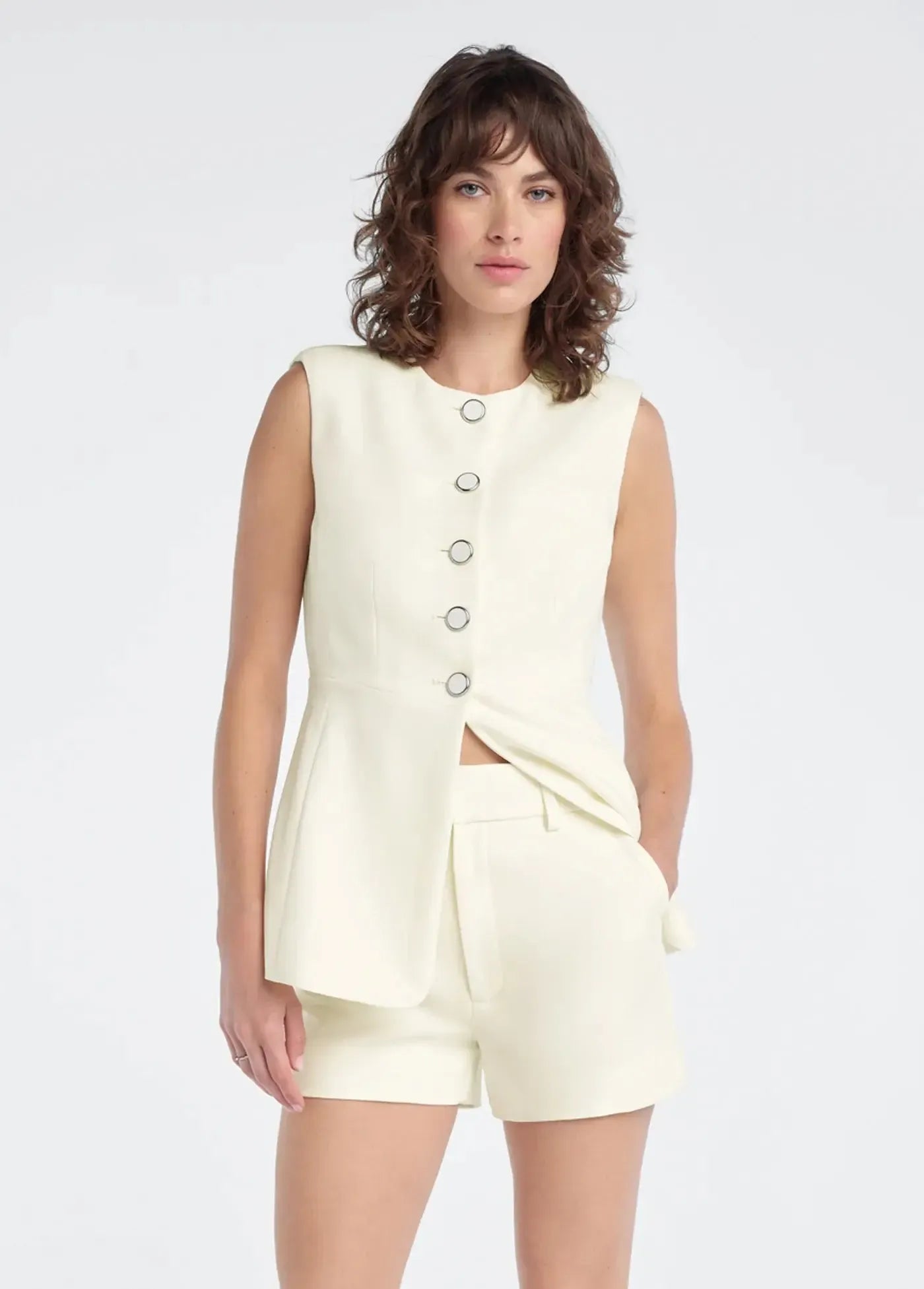 Favorite Daughter The Favorite Mini Short - Pearl-Hand In Pocket