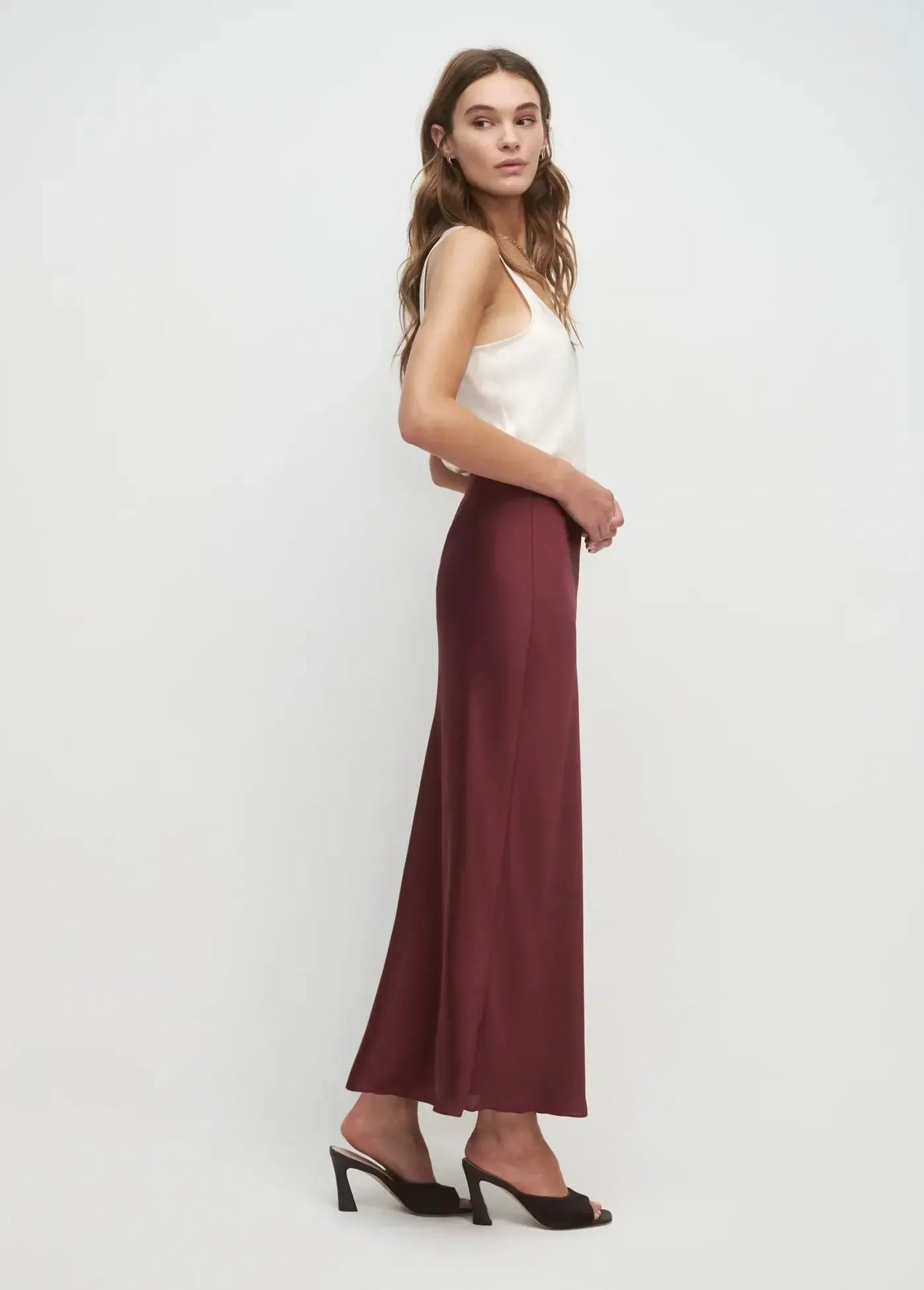 Favorite Daughter The Favorite Skirt- Vino-Hand In Pocket