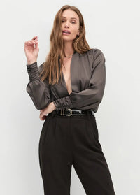 Favorite Daughter The Better Off Bodysuit - Coffee-Hand In Pocket