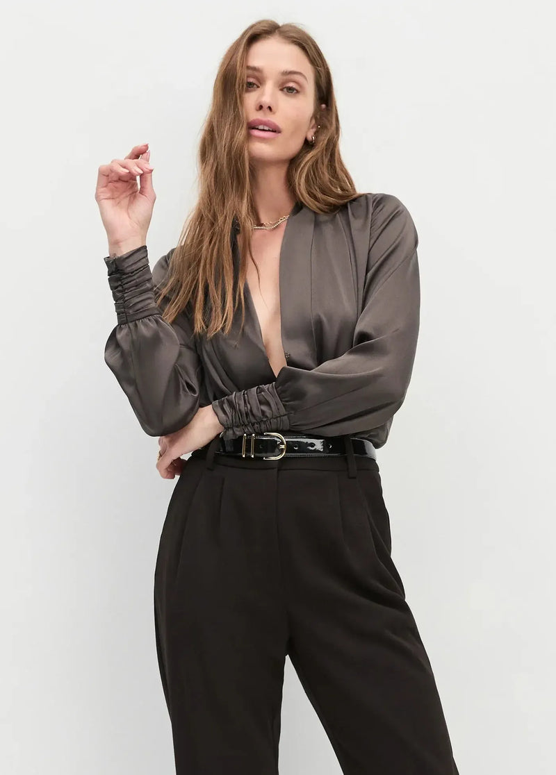 Favorite Daughter The Better Off Bodysuit - Coffee-Hand In Pocket