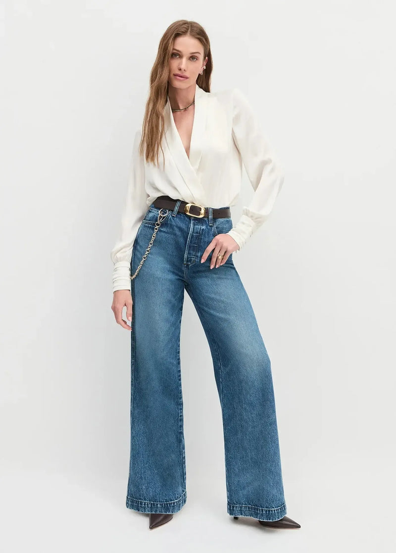 Favorite Daughter Masha Super High Rise Wide Leg-Dillion-Hand In Pocket