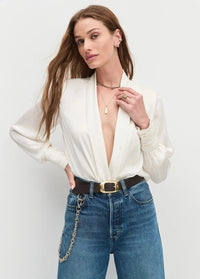 Favorite Daughter The Better Off Bodysuit - Ivory-Hand In Pocket