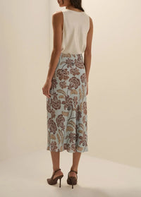 Favorite Daughter The Jojo Skirt - Sky Paisley Floral-Hand In Pocket