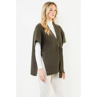 THML Casey Knitted Cardigan - Olive-Hand In Pocket