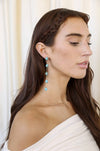 Dripping Turquoise Delicate Drop Earrings: Turquoise with 18k Gold Plating / One Size-Hand In Pocket