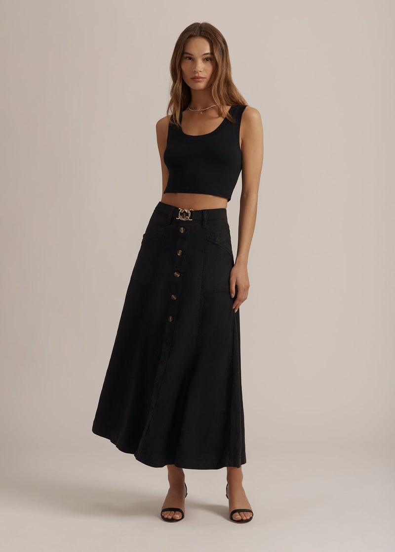 Favorite Daughter Lila Skirt - Jet Black-Hand In Pocket
