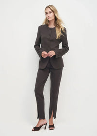 Favorite Daughter Split Decision Pant- Coffee-Hand In Pocket