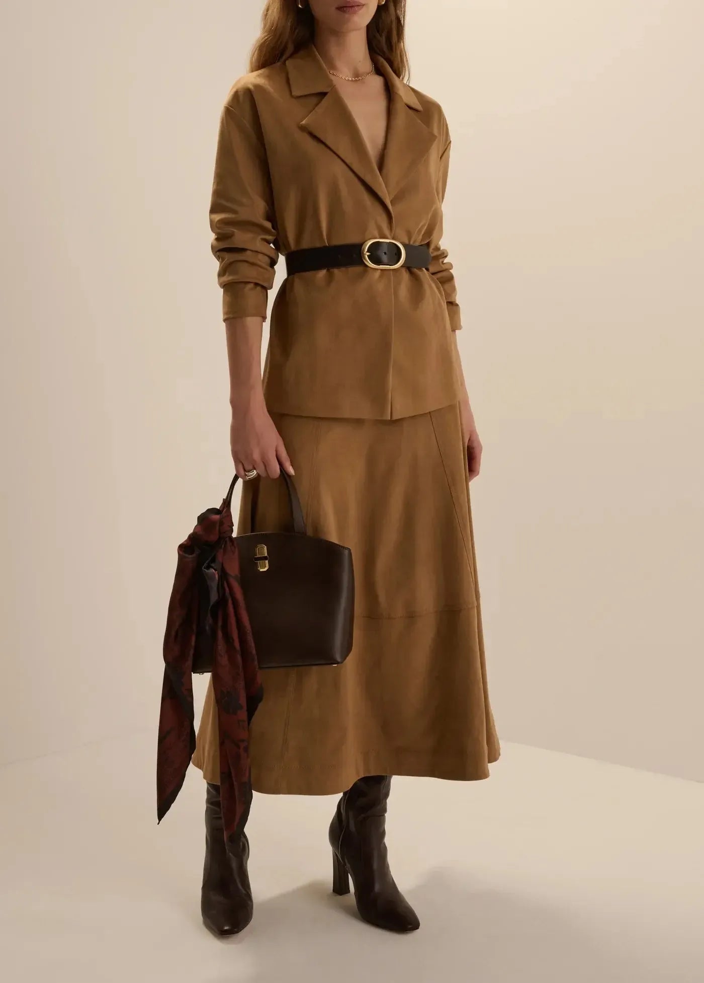 Favorite Daughter The Aspen Skirt - Camel-Hand In Pocket