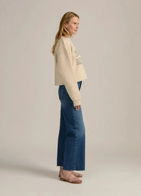 Favorite Daughter Cropped Collegiate Sweatshirt - French Oak-Hand In Pocket