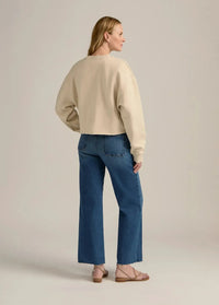 Favorite Daughter Cropped Collegiate Sweatshirt - French Oak-Hand In Pocket