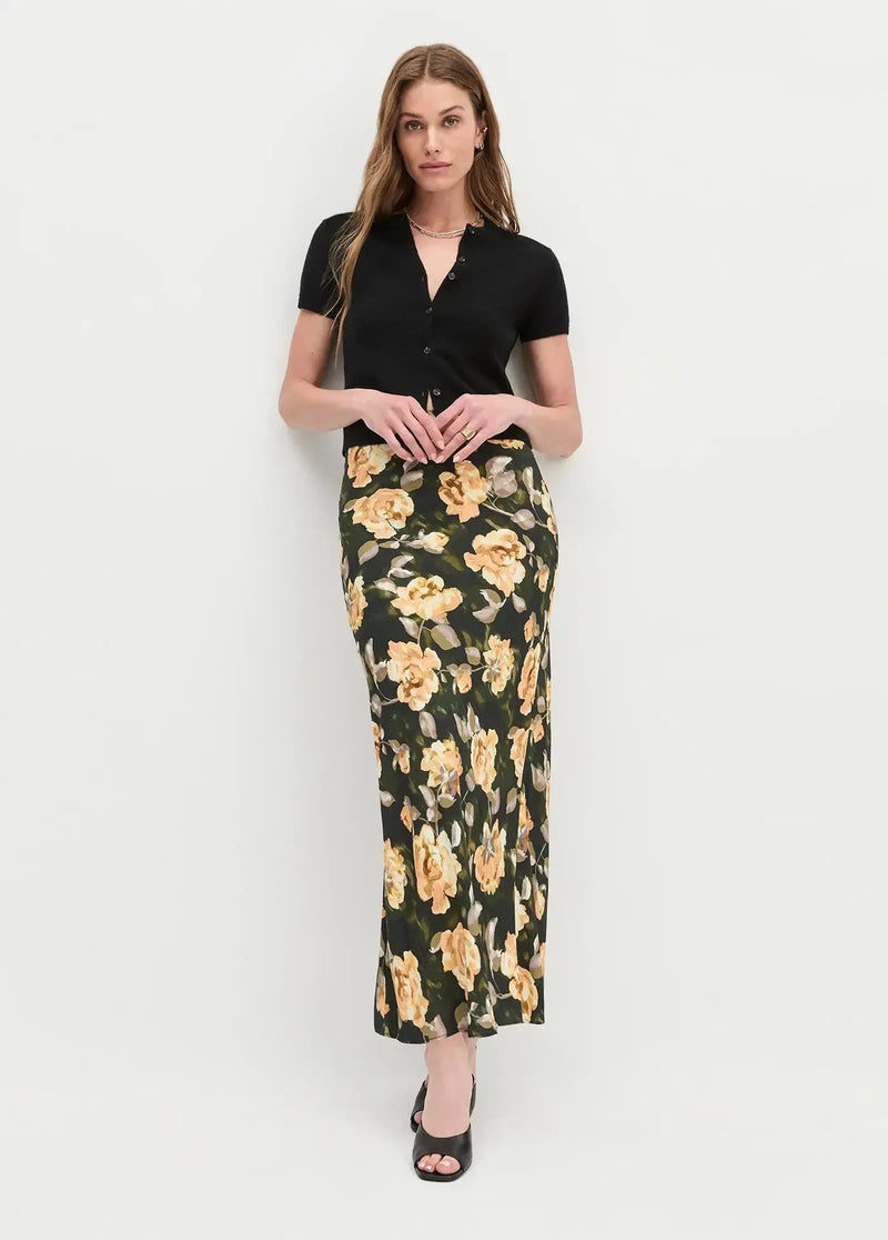 Favorite Daughter The Favorite Skirt - Golden Flowerbed-Hand In Pocket