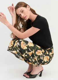 Favorite Daughter The Favorite Skirt - Golden Flowerbed-Hand In Pocket
