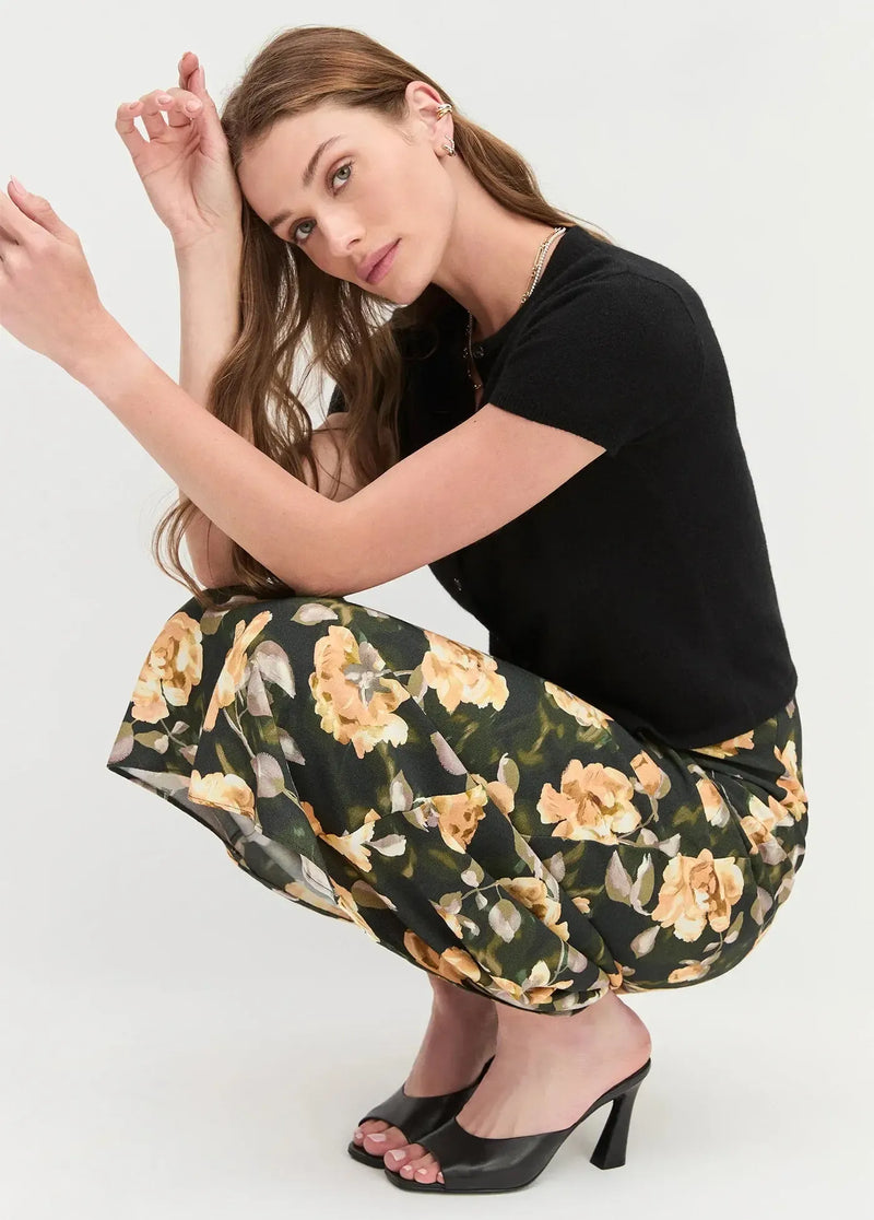 Favorite Daughter The Favorite Skirt - Golden Flowerbed-Hand In Pocket