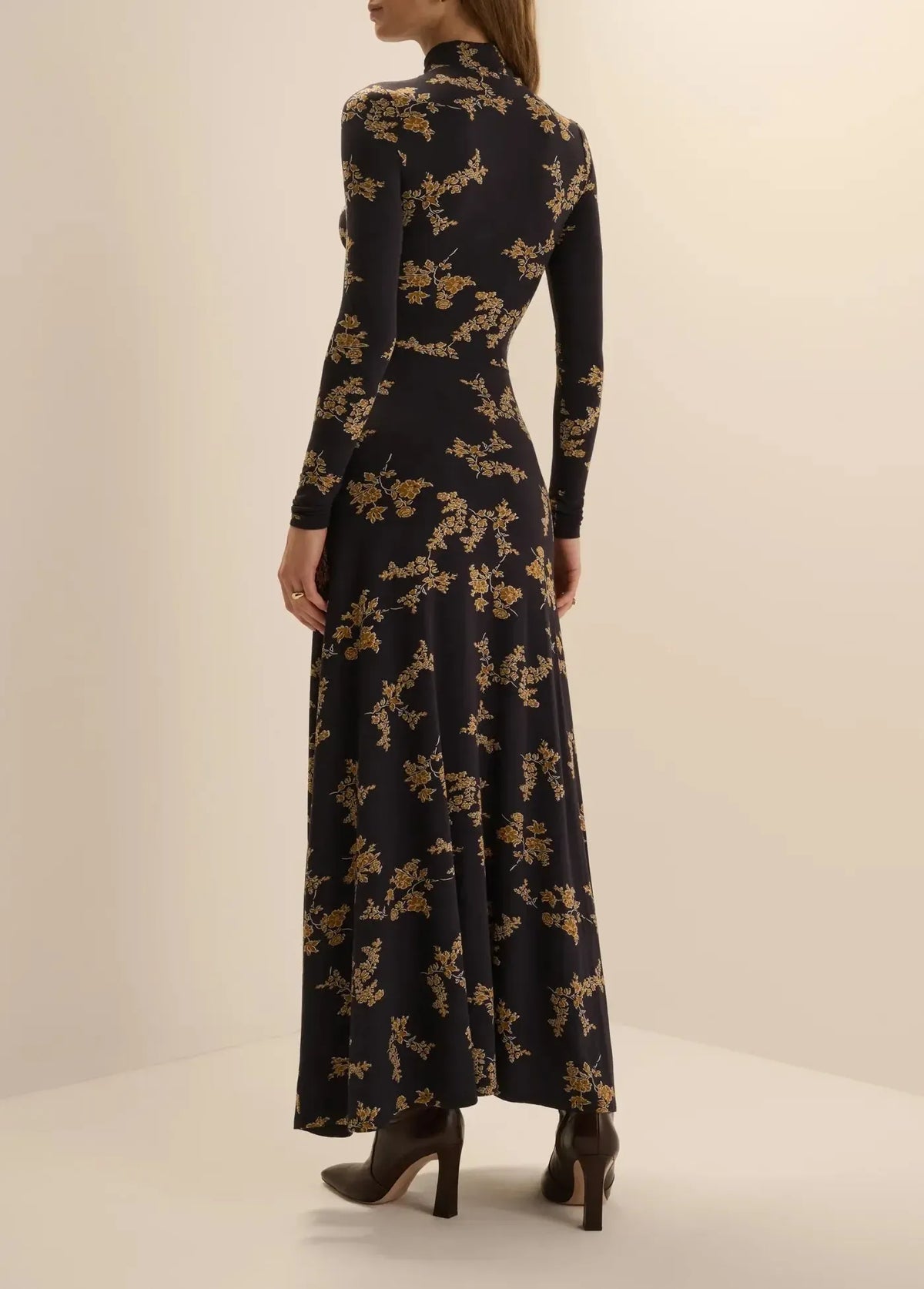 Favorite Daughter The Lucia Dress - Navy Vine Floral-Hand In Pocket