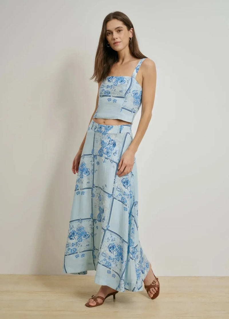 Favorite Daughter The There For You Skirt - Floral Scarf-Hand In Pocket