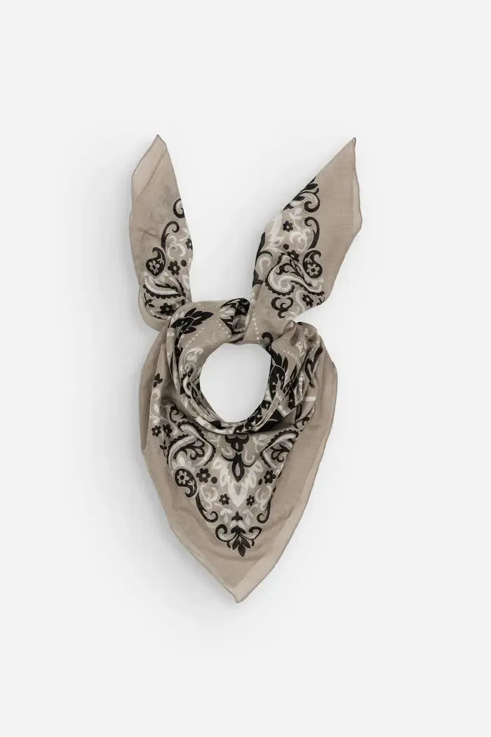 Cotton Bandana Scarf Taupe