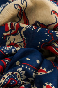 Estelle Rodeo Scarf - Navy-Hand In Pocket