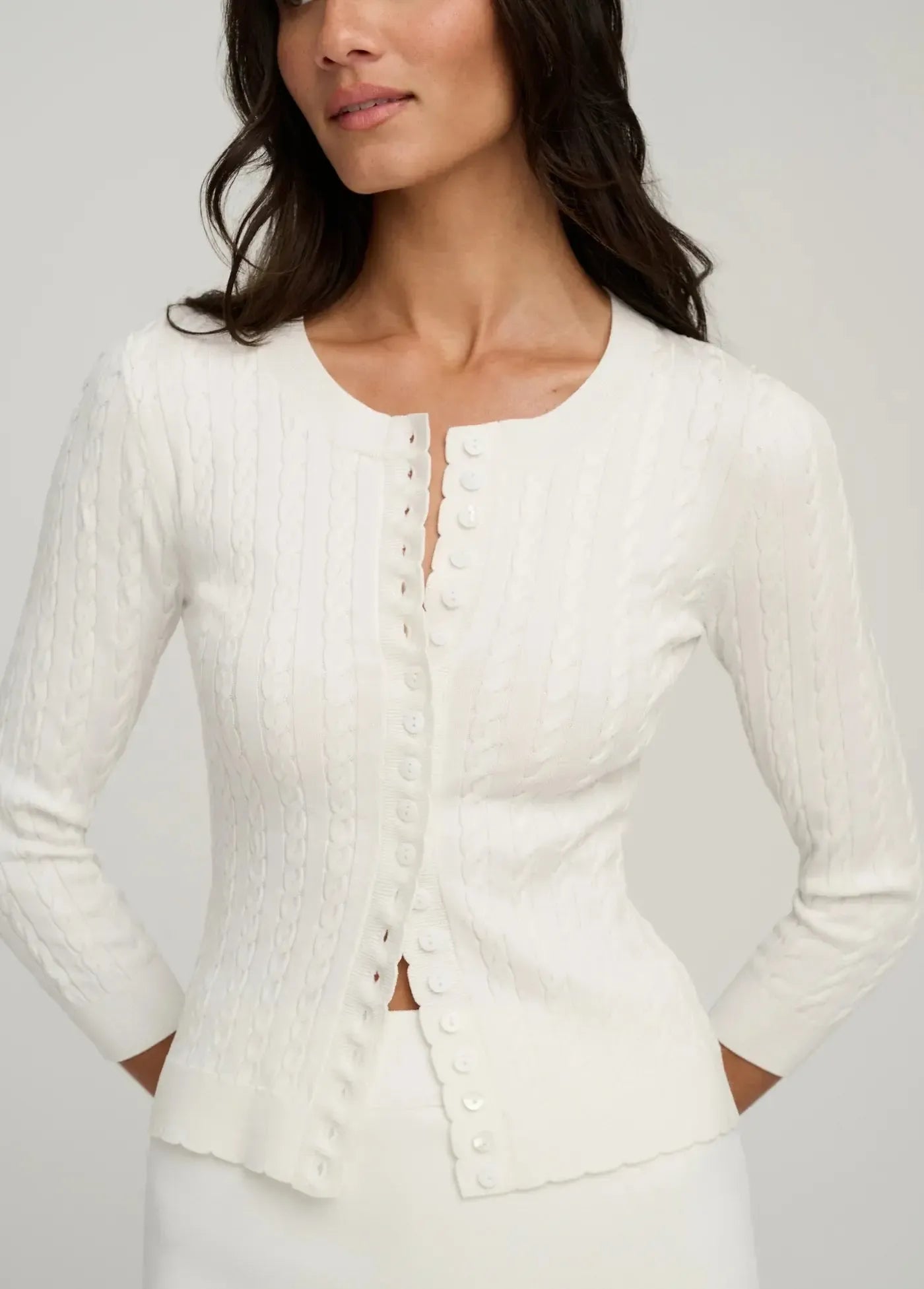 Favorite Daughter The Keepsake Cardigan - White-Hand In Pocket