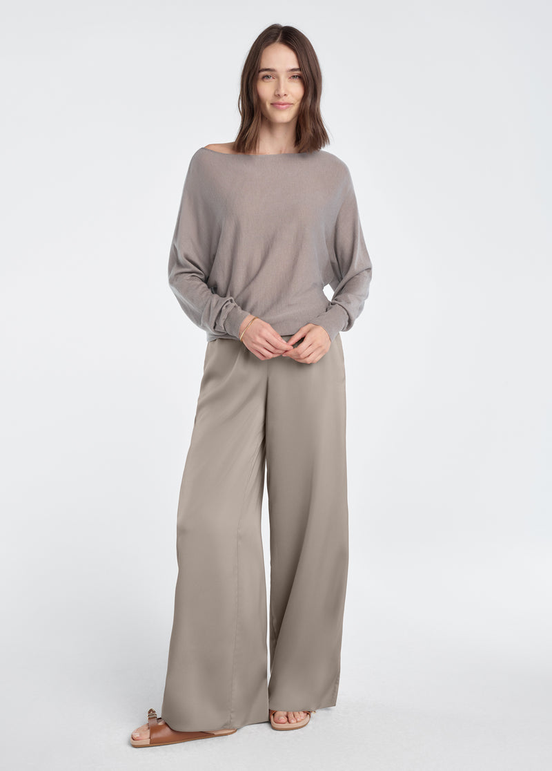 Favorite Daughter Everything Wide Leg Pant - Taupe-Hand In Pocket