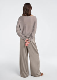 Favorite Daughter Everything Wide Leg Pant - Taupe-Hand In Pocket