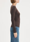 Favorite Daughter Take It Easy LS Top - Coffee-Hand In Pocket