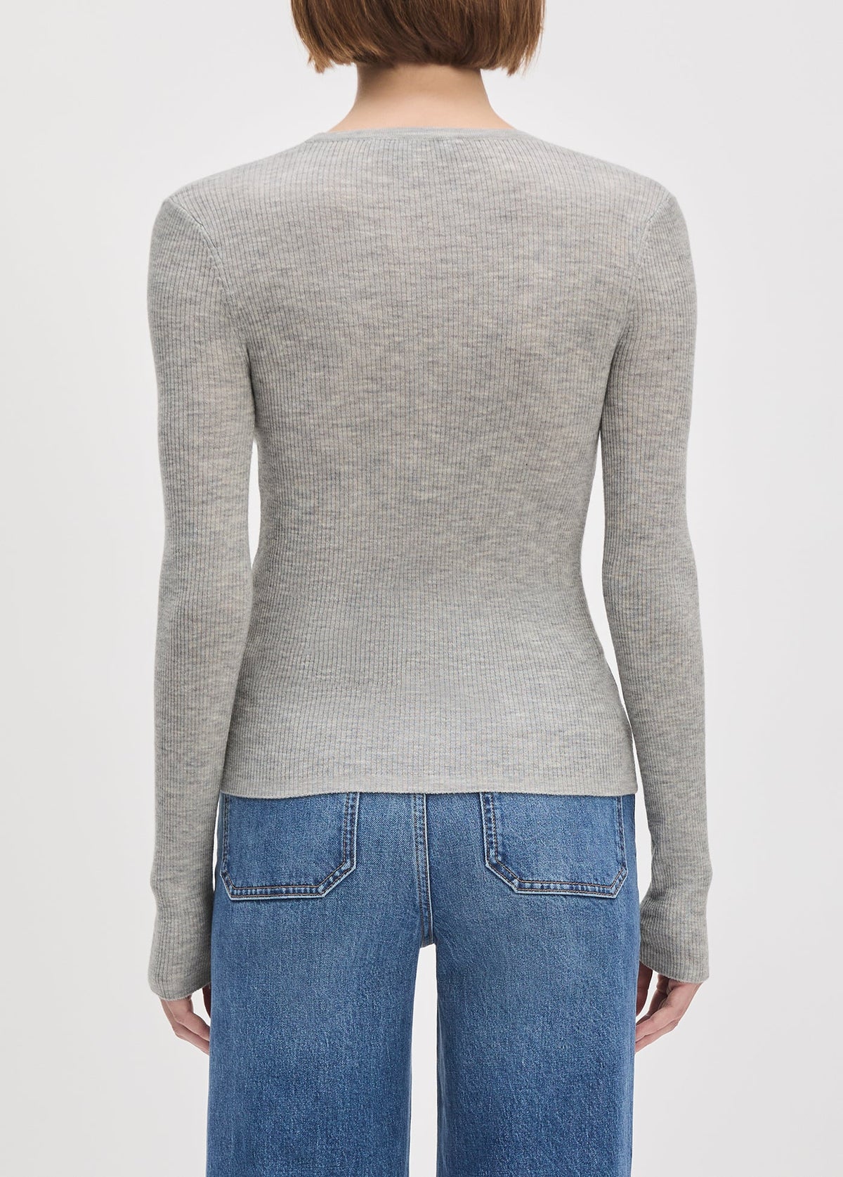 Favorite Daughter Take It Easy LS Top - Heather Grey-Hand In Pocket