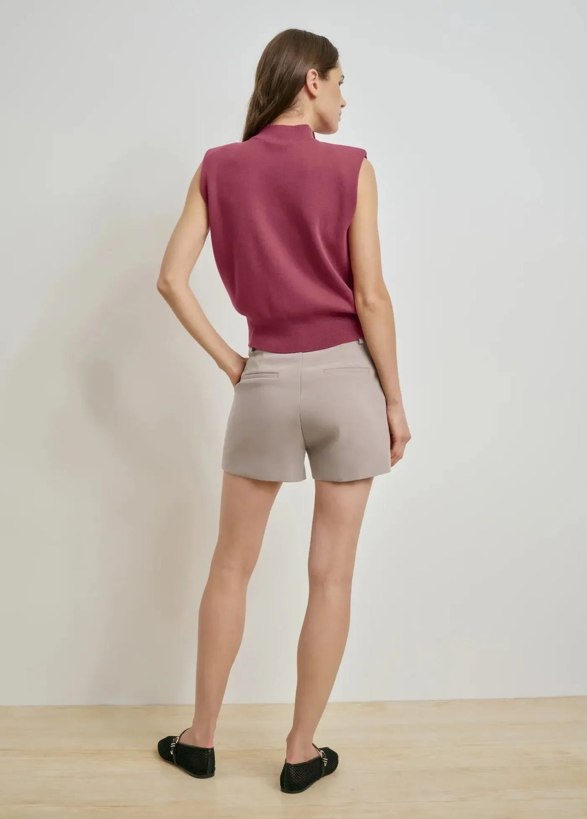 Favorite Daughter The Favorite Mini Short - Taupe-Hand In Pocket