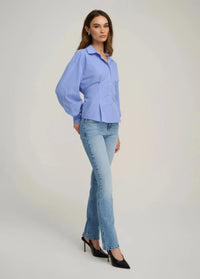 Favorite Daughter The Back Story Shirt - Blue/White Stripe-Hand In Pocket