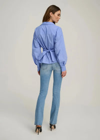 Favorite Daughter The Back Story Shirt - Blue/White Stripe-Hand In Pocket