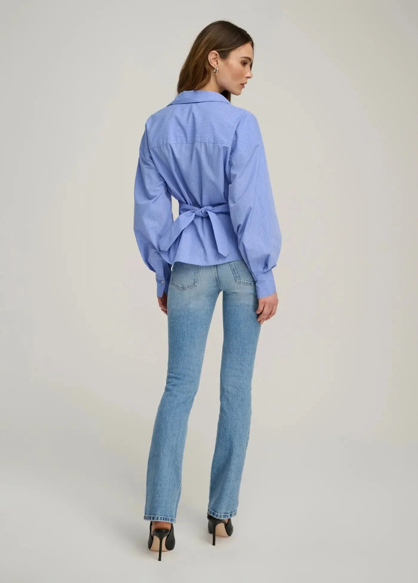 Favorite Daughter The Back Story Shirt - Blue/White Stripe-Hand In Pocket