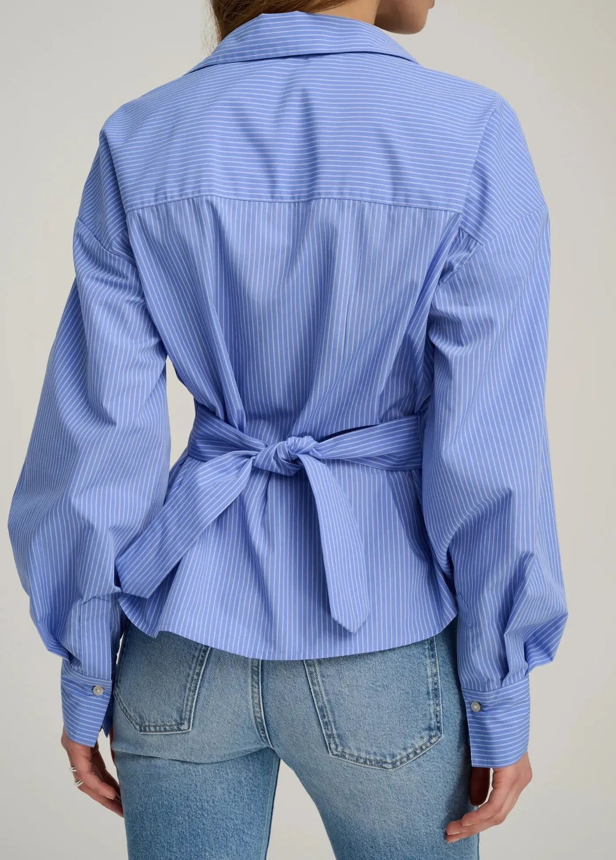 Favorite Daughter The Back Story Shirt - Blue/White Stripe-Hand In Pocket