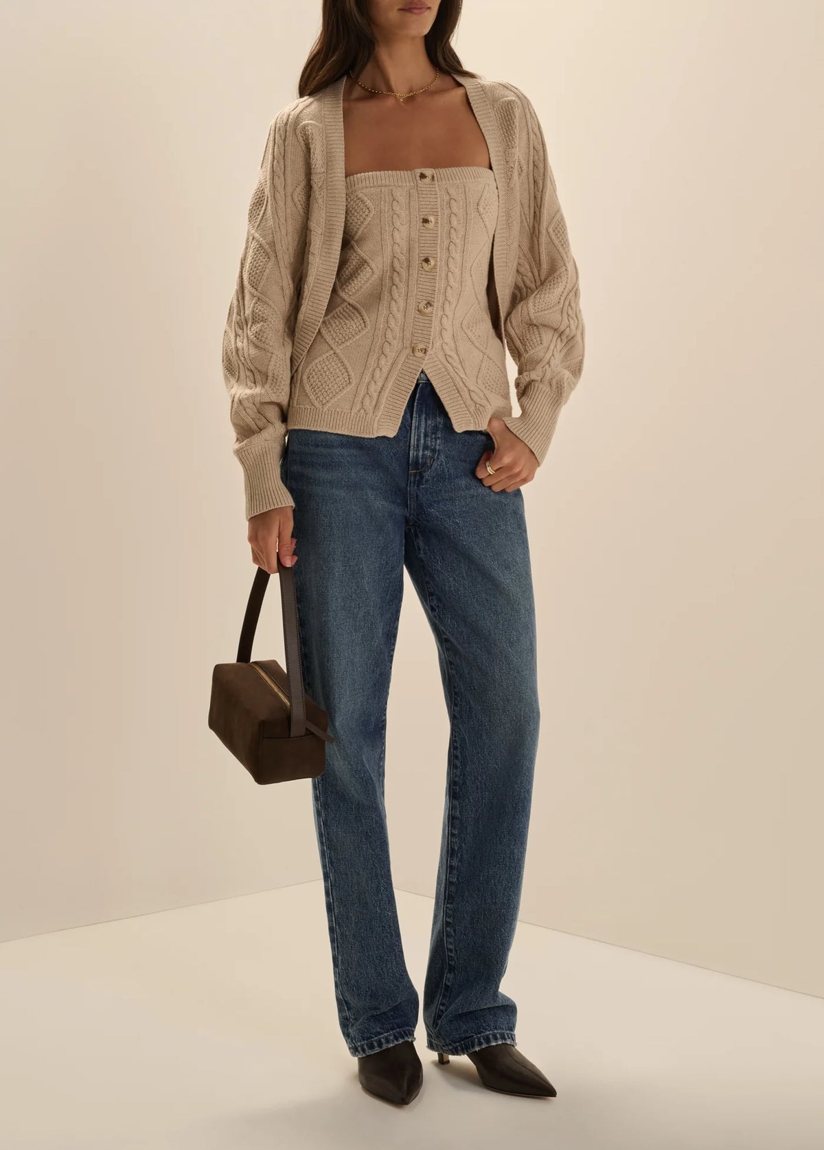 Favorite Daughter The Layla Bustier & Shrug - Cream