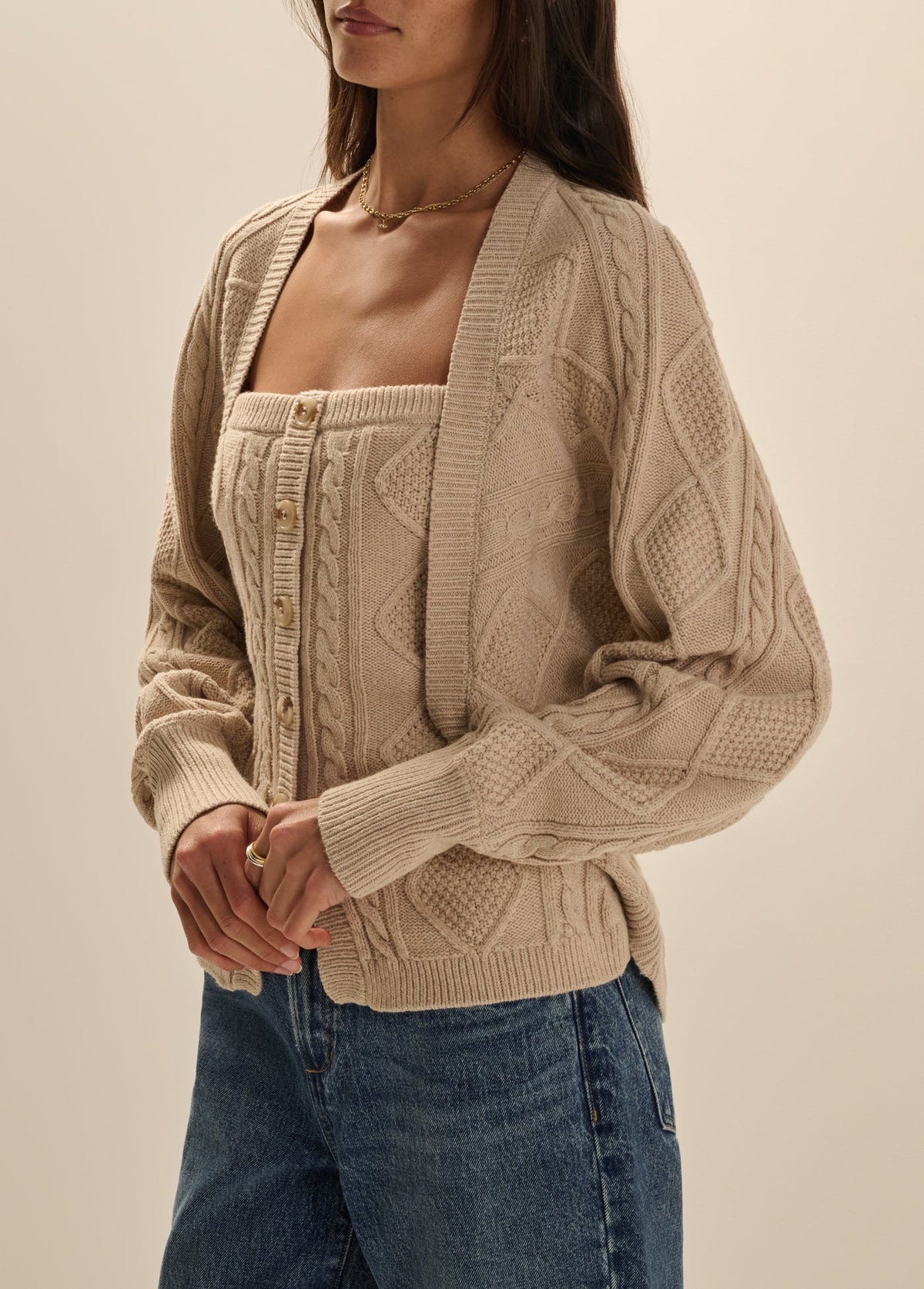 Favorite Daughter The Layla Bustier & Shrug - Cream