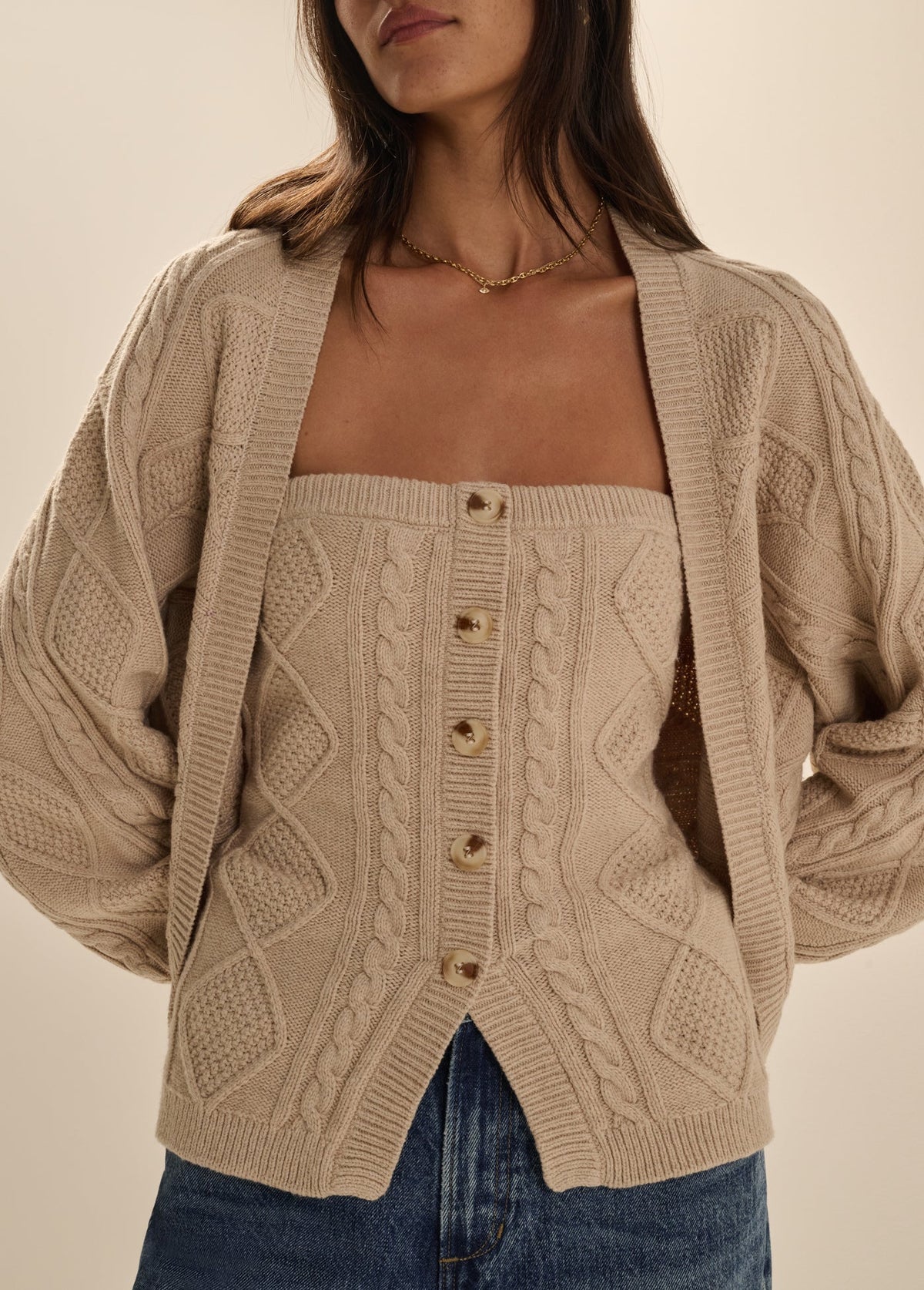 Favorite Daughter The Layla Bustier & Shrug - Cream