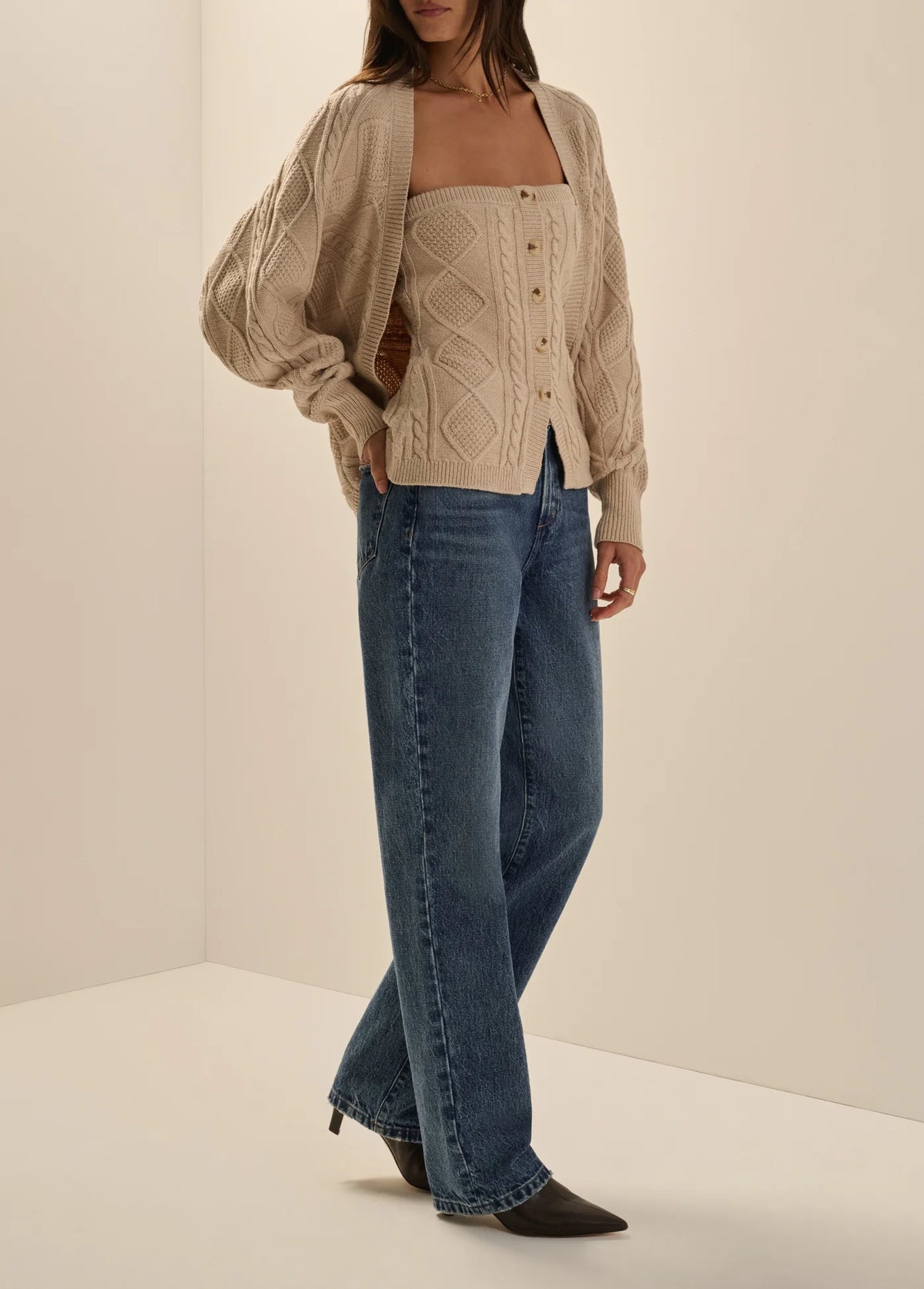 Favorite Daughter The Layla Bustier & Shrug - Cream